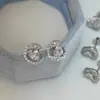 Pendientes de Serpiente Rodeada de Amor con Diamantes Completos, Clavo de Hueso del Oído Coclear, Destello Explosivo de Diamante, Pendientes de Temperamento Exquisito, Pendientes de Nicho para Mujeres