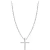 Collar con Colgante Simple de Cruz Cool Girl Bañado en Plata S925 Cadena para Clavícula Estudiante Estilo Japonés y Coreano Versátil para Mujer