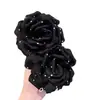 Clip de Plátano de Flor de Lunares Rosados de Otoño e Invierno Coreano Nuevo Clip Vertical Clip Horizontal de Cola de Caballo Elegante Nicho Accesorio para el Cabello