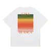 Casa Casablanca Camiseta Casual de Manga Corta Versión Correcta ins Marca de Nicho Trendy Europea y Americana High Street Algodón Puro