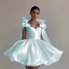Camisola estilo comércio exterior pequeno vestido formal mangas bufantes cetim cintura alta saia godê registro de festa de banquete sair diário vestido de noiva leve