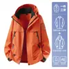 Jaqueta esportiva outdoor três em um Tecyun masculina para outono/primavera, à prova de vento e resistente à água, adequada para caminhadas e viagens