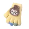 Guantes de Peluche de Dibujos Animados para Niños Invierno Cálidos y Engrosados Estilo Coreano Lindo Conejo Escribir Guantes de Cinco Dedos