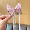 Pente de Cabelo Infantil com Laço para Meninas, Pente para Franja, Escova de Cabelo para Bebê para a Parte de Trás da Cabeça, Grampo de Cabelo Moderno para Meninas, Jinhua