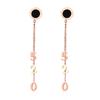 Ruona Moda Creativa Luo Yuan Pendientes de Borla Digital 520 Chapado en Oro Rosa Acero de Titanio Pendientes Pequeñas Joyas para Mujer Venta al por Mayor