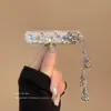 Nuevo Pasador de Pelo con Borla de Campana Estilo Chino y Perlas con Brillantes Pedrería, Delicado Clip Lateral para Recoger el Cabello Suelto en la Parte Posterior de la Cabeza
