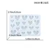 Molde de silicone para pingente de diamante geométrico perfurado de epóxi, molde para patch de pedra preciosa DIY, molde para brinco em formato de coração, gota d'água, colar
