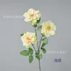 3 Flores Artificiais de Rosa Leifei Flor Única Decoração Sala de Estar Interna Mesa de Jantar Decorações para Gabinete de TV