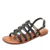 Sandálias de Praia Rasteirinhas, Novo Estilo Transfronteiriço, Sandálias Romanas Boêmias com Fivela, Calçados Femininos, Sandálias Amazon, Salto Baixo, Versátil