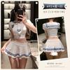 Feimu Ropa Íntima Sexy Deseo Puro Cintura Expuesta Estilo Marinero Traje JK Uniforme Tentación Sexy Coqueteo Glúteos Expuestos No Necesita Quitarse 6924