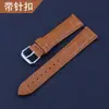 Correa de Cuero Genuino de Ternera con Textura de Bambú, Estilo Hebilla de Pin, Accesorio de Reloj Unisex con Elementos de Moda Tendencia