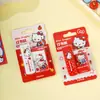 Conjunto de Mini Grampeador Série Hello Kitty Desenho Animado Material Escolar Estudante Organizador de Documentos Ferramenta de Encadernação para Escritório Estudo