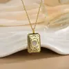 Collar con Colgante Personalizado de Acero de Titanio y Acero Inoxidable Chapado en Oro de 18 Quilates, Tarjeta de Tarot, Moda de Lujo Europea y Americana de Alta Gama para Mujer