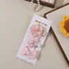 Conjunto Europeu e Americano Transfronteiriço de Bebê com Três Peças Pinça de Cabelo com Laço de Flor para Meninas Acessórios de Cabelo Tecido Totalmente Coberto Sem Danos ao Cabelo Presilha Lateral