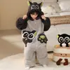 Pijama Infantil Outono e Inverno Espessado Flanela Meninos Bebês Fleece Coral Roupa de Casa Meninas Macacão Peça Única Cobertor Anti-Chute