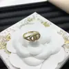 Anillo Ajustable Dior/Dior Best-Seller Transfronterizo Letra Cd para Mujer, Anillo Abierto de Latón Vintage Abeja Lujo Ligero Europeo y Americano