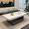 Mesa de Centro Rectangular Lujo Ligero Moderna Simple Minimalista Italiano de Gama Alta Apartamento Pequeño Sala de Estar Hogar Pizarra Diseñador