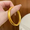 Pulsera Frosted de Color Dorado Arena, Corazón de Loto Dorado, Sutra del Corazón, Estilo Antiguo Sólido para Mujer, No se Desvanece, Sensación de Alta Gama