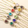 Collares de Doce Piedras de Nacimiento Transfronterizos Europeos y Americanos de Venta Caliente, Adornos para el Cuello de Gama Alta, Cadenas para la Clavícula en Forma de Corazón con Circonita Microincrustada Venta al por Mayor