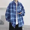 Camisa de Manga Longa Xadrez para Homens, Estilo Primavera e Outono, Marca de Alta Qualidade na Moda, Jaqueta Camisa Cool e Estilosa, Top com Design Retrô Americano