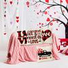 Funda de almohada con estampado de coche para San Valentín, decoración navideña para el hogar, funda de almohada con estampado de lino transfronterizo, venta al por mayor