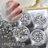 Novos Strass Redondos com Fundo Pontiagudo de 33 Cortes para Nail Art, Strass de Cristal Multifacetados para Preenchimento, Bolas de Strass Empilháveis para Unhas, Acessórios de Unha Vestíveis