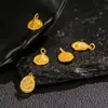 Colgante Amarillo Dorado Chapado en Plata de Ley S925 Estilo Antiguo Dios de la Riqueza Todo Cubierto Accesorio de Joyería Hecho a Mano DIY Accesorio para Pulsera