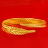 Pulsera de Trigo con Pluma de Hoja Tallada a Mano 3D Oro Duro Lenguaje Secreto de Amor Pulsera de Apertura con Pluma Pulsera