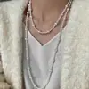 Collar de Perlas de Moda Transfronteriza Europea y Americana, Personalidad, Estilo Nuevo, Lujo Ligero, Se Puede Usar en Tres Capas, Cadena Larga para Suéter para Mujeres de Otoño e Invierno