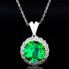 Colgante de Imitación de Piedra Natural Incrustada de Moda para Transmisiones en Vivo en Taobao y Douyin, Collar de Zirconia Esmeralda de Lujo Europeo y Americano para Mujeres
