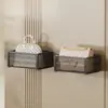 Estante de Almacenamiento Magnético Detrás de la Puerta, Caja de Almacenamiento para Pañuelos y Servilletas, Dispensador de Pañuelos Montado en la Pared, Cesta de Almacenamiento para Bolsas y Llaves para Entrada Sin Taladro
