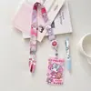 Cordón Retráctil Sanrio para Teléfono Portatarjeta Dura Accesorios Tarjeta de Estudiante Tarjeta de Autobús Tarjeta de Identificación del Trabajo Estuche Protector de Cáscara Dura de Presión