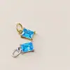 Acessórios DIY de Aço Inoxidável 8x6mm Doze Pedras de Nascimento Pingente da Pedra de Nascimento de Dezembro Retangular Zircônia Galvanoplastia 14K