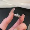 Nuevo Anillo Abierto Apilado Bamang Star Zircon Flor Simple Moda Combinable de Alta Gama Irregular