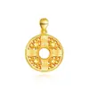Nuevo Collar con Colgante de Paz de Filigrana Hueca de Cobre Chapado en Oro Vietnamita Transmisión en Vivo Comercio Electrónico Fábrica Venta al por Mayor