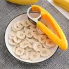 Rebanador de plátano, Pinza para salchicha de jamón, Divisor de frutas, Cortador multifuncional creativo, Herramienta para cortar melón, Gadget de cocina