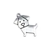 20x 19mm 1.5g plata antigua joyería de comercio exterior Europa y Estados Unidos popular colgante de perrito figura de palo