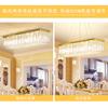 Lámpara de araña rectangular de cristal para restaurante, creativa, para bar, sala de estar, colgantes europeos para comedor, atmósfera dorada de titanio, lámparas para armario de vino