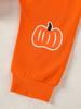 Traje de Halloween de Calabaza Infantil Procesado y Personalizado para Niños y Niñas, Conjunto de Tres Piezas de Túnica de Manga Larga, Sombrero y Pantalones