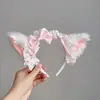 Diadema de Peluche con Orejas de Gato y Lazo Dulce para Niña, Pinza para el Cabello de Dibujos Animados Linda para Mujer, Diadema para Lavarse la Cara, Otoño