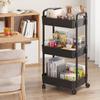 Carro Móvil Multicapa de Piso Estante de Almacenamiento Cesta de Verduras de Cocina Baño Inodoro Caja de Almacenamiento de Snacks Estantería Gabinete