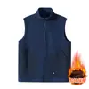 Chaleco polar para hombre de otoño e invierno, chaleco con forro polar, color liso, chaleco público