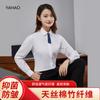 Cárdigan de Manga Larga de Fibra de Bambú para Primavera y Otoño Camisa Azul para Mujer Verano Delgado para Viajar Ropa de Negocios Camisa sin Planchar