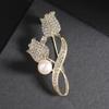 Broche de Mariposa Flor de Perla de Moda Nacional para Mujer, Sentido de Alta Gama, Exquisito Elegante, Accesorios de Pin para Chaleco Traje Chaqueta