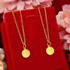 Vietnam Shajin Fu Yuan Marca Collar Estilo Similar Familia Zhou Collar de Mujer Collar con Colgante de Oro Francés Antiguo Drenaje en Vivo Venta al por Mayor