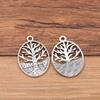 2 cor 33 * 23mm DIY zinco joias acessórios charme planta oco oval pequena árvore pingente pingente pingente