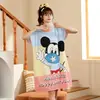 Camisón para Mujer Verano 2025 Nuevo Camisón de Largo Medio Ropa para el Hogar Pijama de Estudiante de Dibujos Animados Estilo Coreano para Vestir