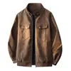 Nueva Chaqueta de Cuero de Moda para Hombre Primavera y Otoño, Marca de Tendencia, Cuello Alto de Motociclista, Estilo Americano, Chaqueta de Cuero Versátil de Vuelo, Tie-Dye Salpicadura de Tinta Vintage