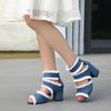 Sandalias de tacón alto de boca de pez para mujer calzado comercio exterior transfronterizo europeo y americano combinación de colores talla grande 40-45 sandalias para mujer X2307008
