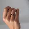 Anillo Popular de Amazon de Venta Caliente Europea y Americana Zircón Negro Apertura Anillo Ajustable Anillo Estilo Normcore Retro Ins